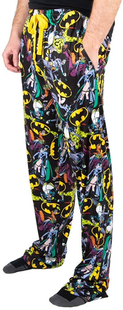 Pantalon Pijama DC Comic Book Superheroes Logo Characters Mens Black M